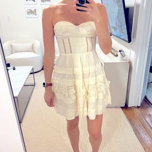 Leifsdottir white strapless dress size 2